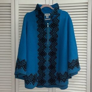 Serengeti wool poncho